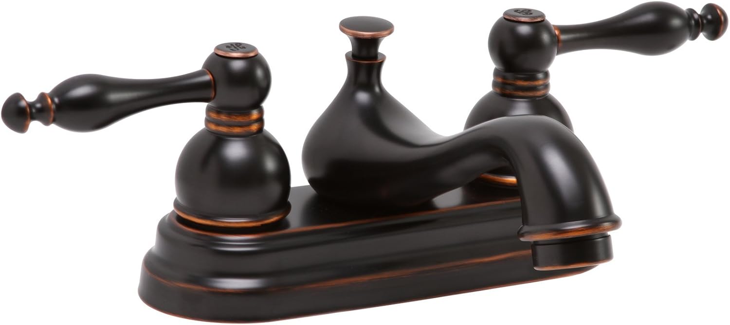 🔥 Crazy Deals Premier Faucet 119266 Wellington Watersense Lead Free Centerset Two-Handle Lavatory Faucet, Parisian Bronze