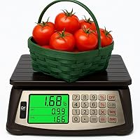 Vista 9 de Báscula de Cálculo de Precios, Báscula Comercial para Alimentos, Función de Contaje, 66 lb/30 kg, 1 g, Recargable, Diseño Impermeable, Teclas