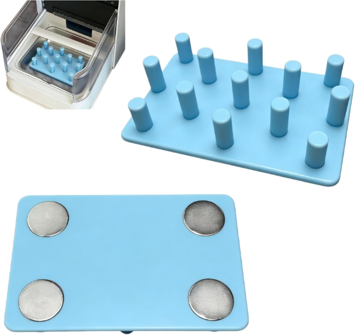 Magnetic Slow Feed Bowl Insert Compatible with Petlibro RFID Feeder, 13-Pillar Anti-Choking Design for Controlled Eating, Sloped Non-Jamming Base for Cats and Dogs (Blue)