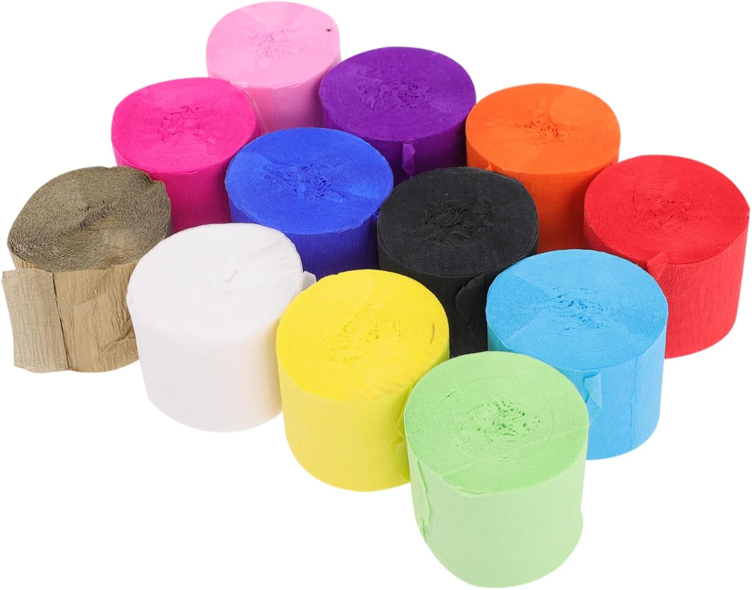 VALICLUD 2sets Crepe Paper Streamers for Birthday Decorations Vibrant Colors for Party Crafts for Weddings Showers Anniversaries and More 13rolls*2