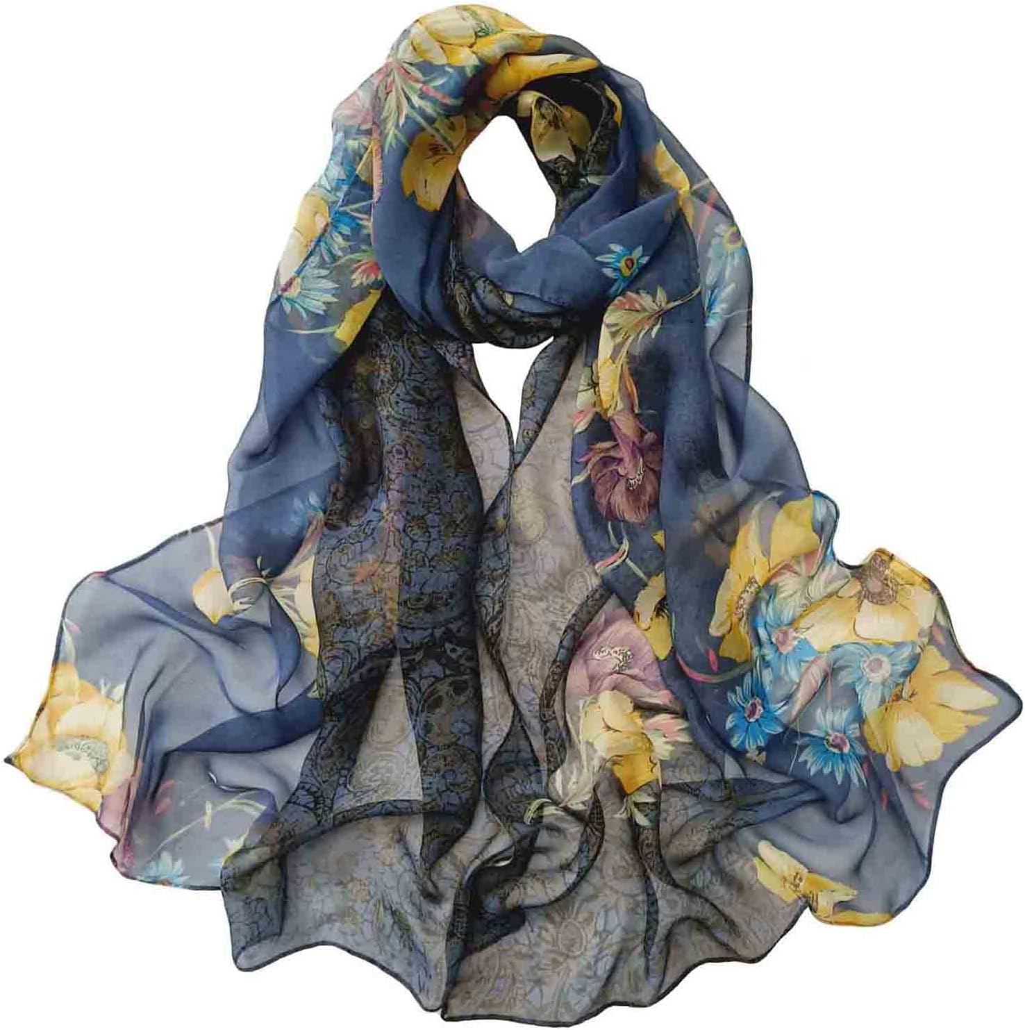 AcotavieAcotavie Scarfs for Women Lightweight Print Floral Pattern Scarf Fashion Scarves Sunscreen Wraps Shawls