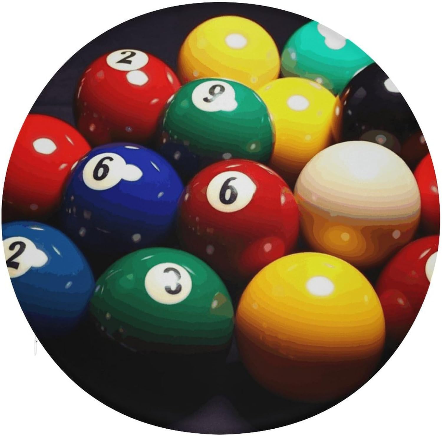 Color Billiards Round Cushion Memory Foam Seat Cushions 15In Comfort Meditation Floor Pillow Anti Slip Soft Stool Cushion Chair Pad for Tatami Living Room Yoga