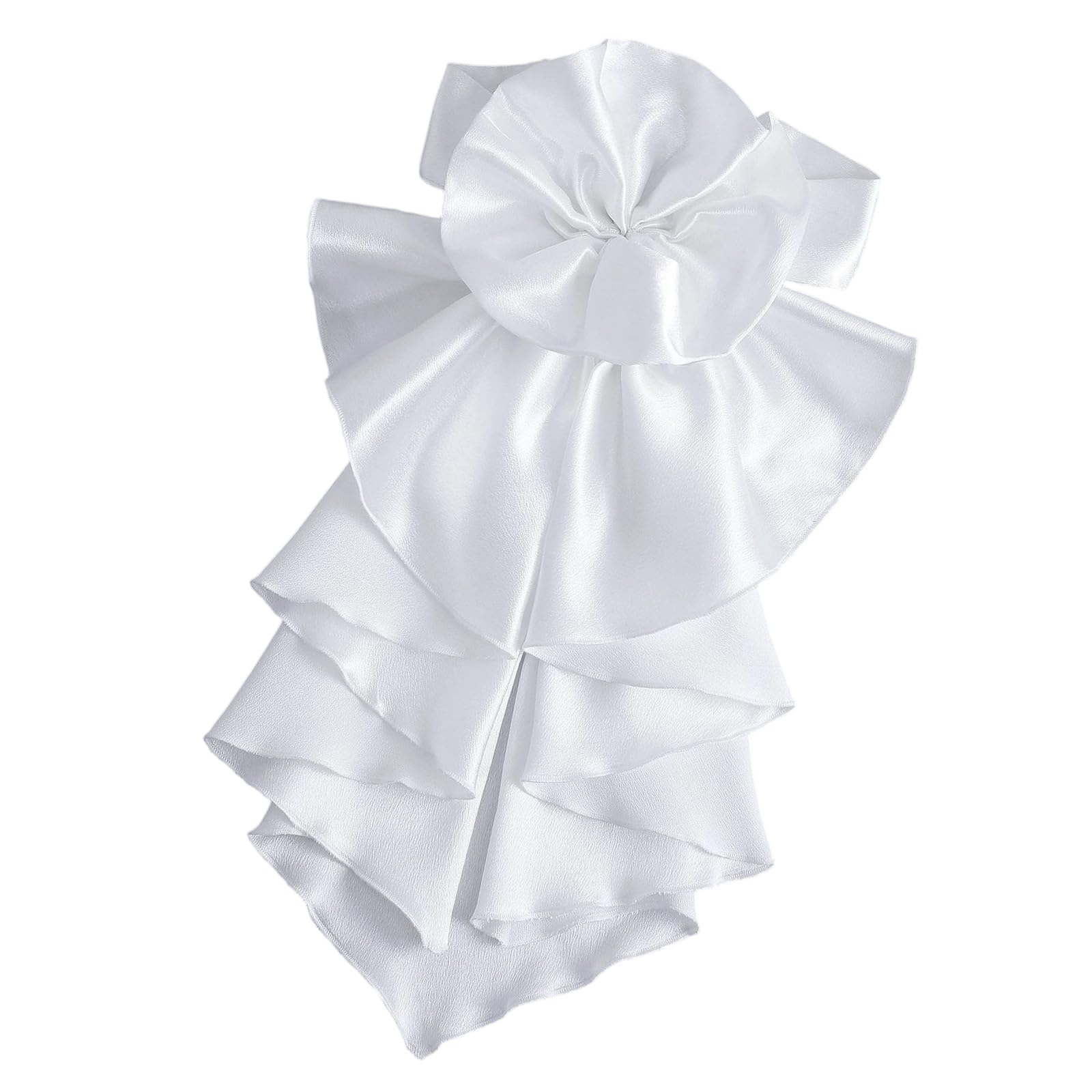 Maxtonser Elegant Jabot Collar Detachable Collar Insert Neckwear with Layered Drape Design For Evening Party Cocktail Outfit Props