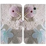 TienJueShi Seestern Flip Book-Style Brief Leder Tasche Schutz Hulle Handy Hülle Abdeckung Fall Wallet Cover Etui Skin Fur iLA S1 5.5 inch