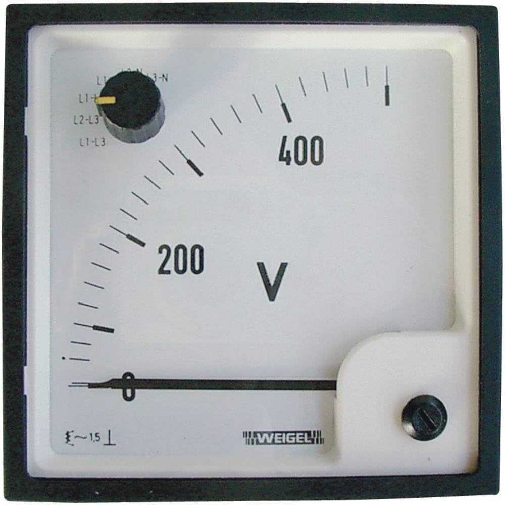 Weigel EQ 96 SWT 0 - 500 V/AC Control panel-moving armature ammeter with change over switch 0 - 500 Vac Assembly dimensi