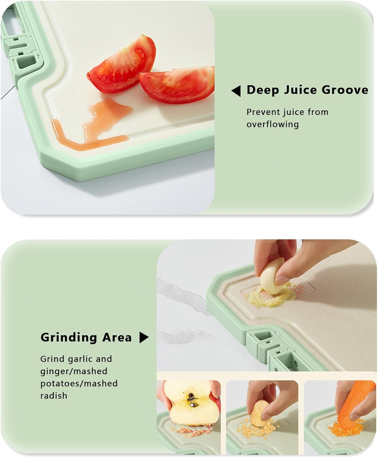 Pure Cut Titanium Cutting Board Double-Sided Titanium/Wheat Straw, Large Size 15.7in×12in, Stainless Steel Chopping Board Dishwasher Safe, Easy to Clean
