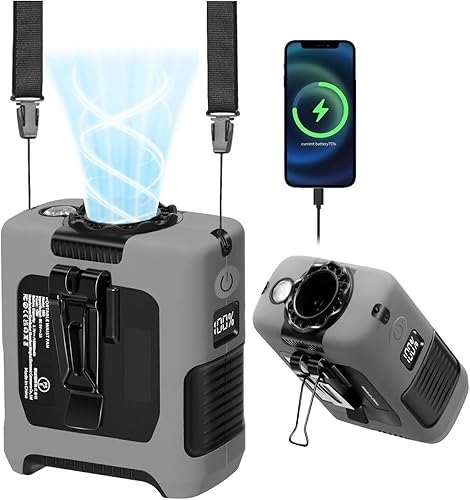 Miniatura 1 de Ventilador portátil portátil portátil con 5 velocidades máximas 55 horas de trabajo, ventiladores portátiles de bajo ruido, ventiladores de cintura