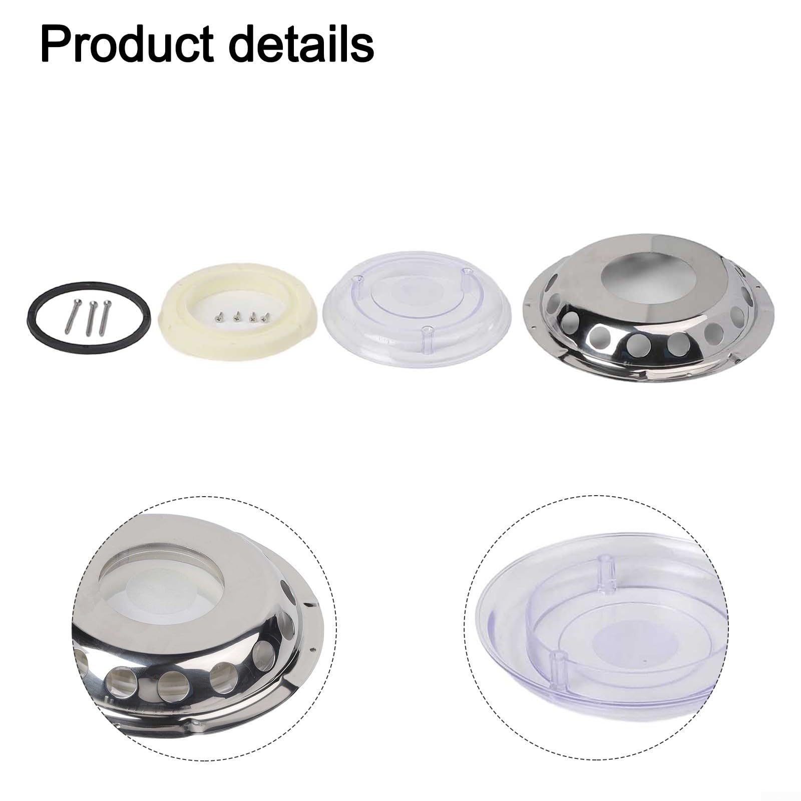 Grille d'aération ronde en acier inoxydable pour bateau (23 cm) avec fixation à vis - Matériel résistant pour yachts et caravanes - 9 en 1