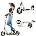 Aero Big Wheels Scooter for Kids 8-12, Teens & Adults | Pneumatic Air Tyre, Hand Controlled Drum Brake & Rubber Deck Mat | Adult Manual Kick Scooter | Foldable & Height Adjustable, 220lbs Max