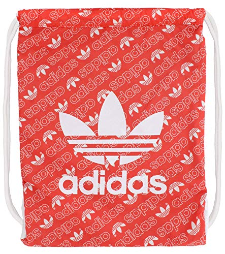 Adidas Originals: Mochila de trébol unisex  diseño de monograma de color rojo blanco