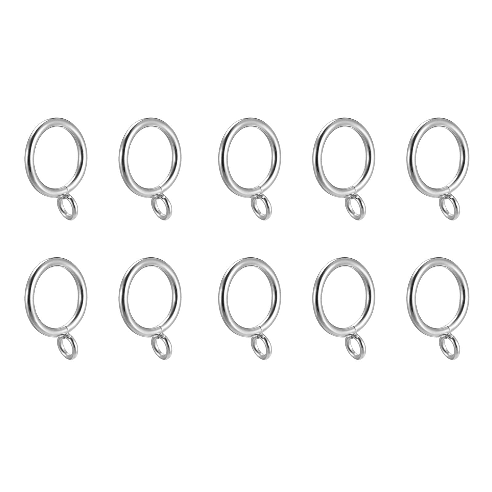 METALLIXITY Gardinenringe, 2,5 cm, 24 Stück, Metallringe zum Aufhängen mit Ösen – für Haushaltsfenster, Türstangen, silberfarben