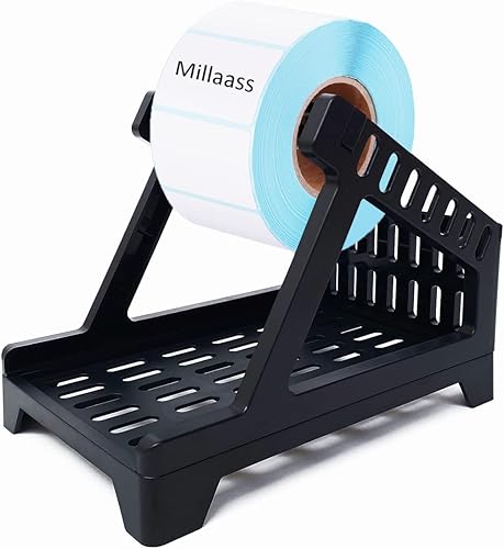 Millaass Soporte para etiquetas soporte térmico para etiquetas para rollos y etiquetas plegables de ventilador soporte para rollo de etiquetas de