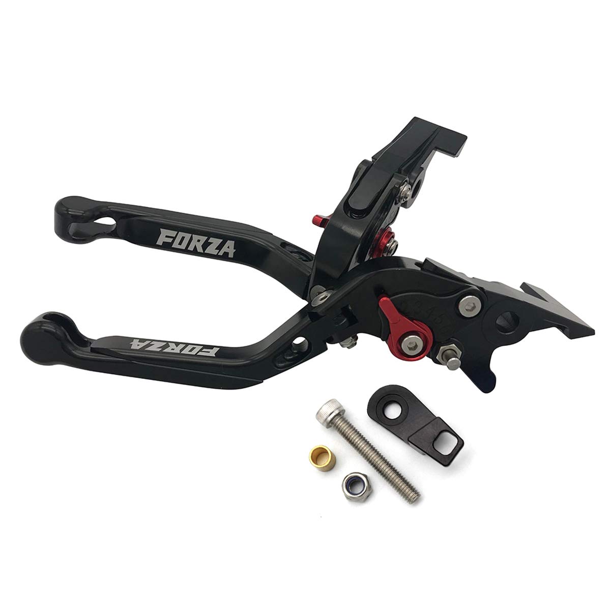 Aluminium Kurz Kupplung Verstellbare Motorrad Bremshebel, 1 Paar Motorrad Mit Bremsfunktion Bremsgriff Aluminium Bremshebel Kupplungshebel Für Honda Forza 125 250 300 2010-2022+ (Schwarz,3)