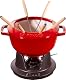 Fondue Set aus Gusseisen mit 6 Gabeln, 20 cm, 2,3 l, Kirschrot