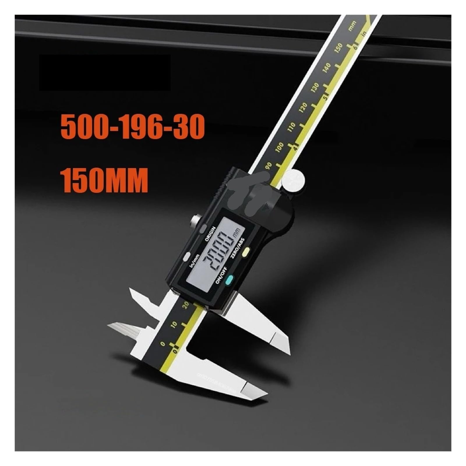 Suwmiarki cyfrowe z noniuszem, Suwmiarki cyfrowe ze stali nierdzewnej 150 mm i 200 mm, opakowanie 2 szt. (500-196-30/500-197-30)(500-196-30 150MM)