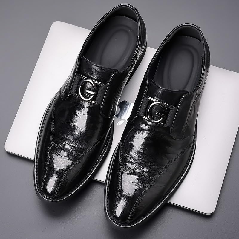 Premium Calfskin Leather Men's Dress Loafers with Cushioned Collar, Non-Slip Rubber Sole for Corporate Events & Client Meetings3