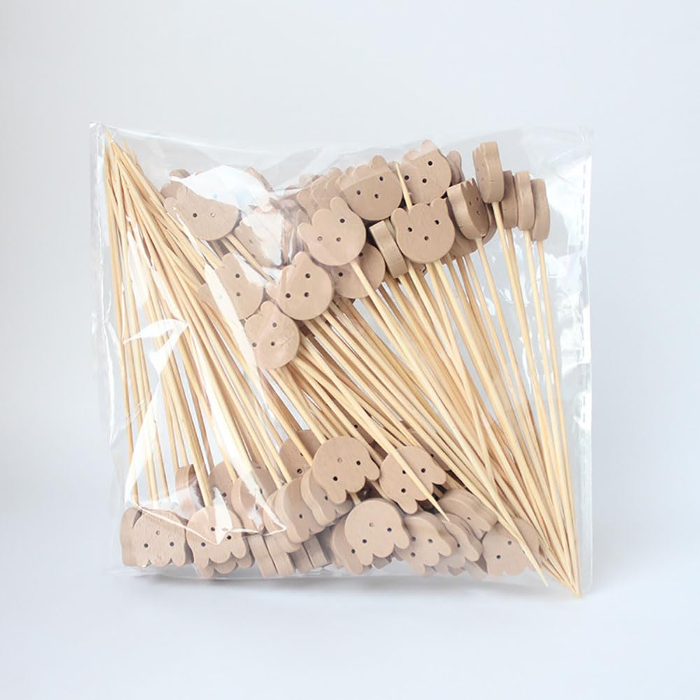 1000 Cure-Dents Dimeho 6,3cm - Bois Coloré - Décoratifs Pour Apéritifs, Fruits Et Barbecue