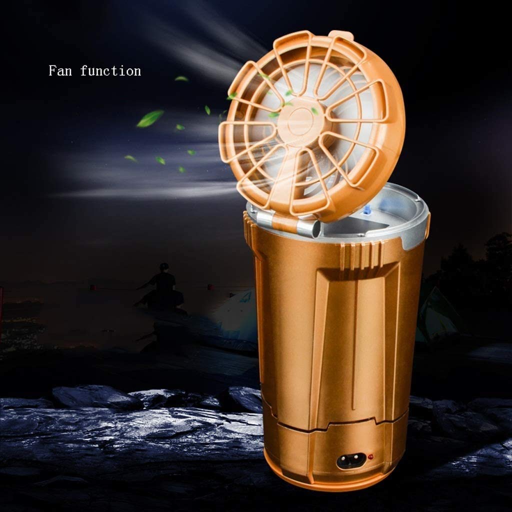 Latarnia kempingowa ADITAM Akumulator, latarnia LED Camping, turystyka, rekreacja na świeżym powietrzu, ładowanie USB, lampa wędkarska z wentylatorem Outdoor Camp Light trwałe latarnie latarki (kolor: