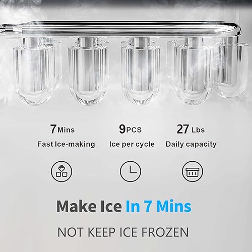 Miniatura 2 de Dispensador de enfriador de agua con máquina de hielo  Dispensador de agua de carga superior de 3 o 5 galones  3 ajustes de temperatura  27 libras