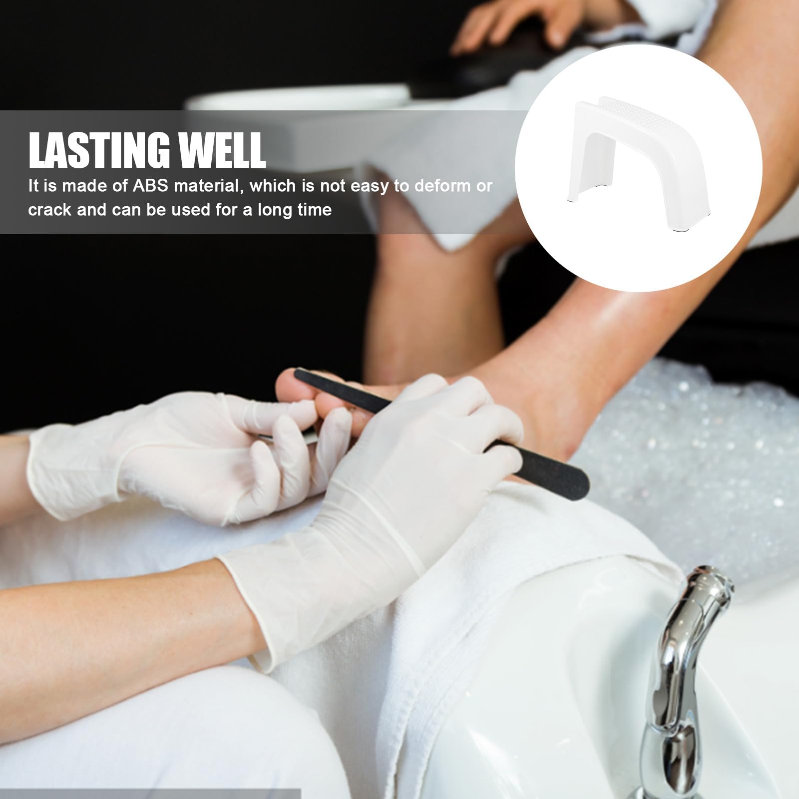 Sgabello e Poggiapiedi per Pedicure in Materiale Durevole Spazio Porta Strumenti per Saloni di Bellezza e Casa