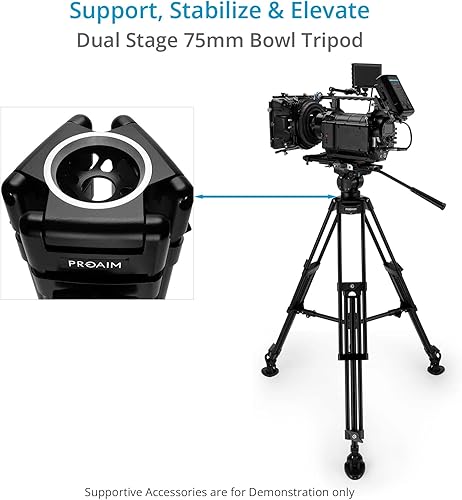 Miniatura 2 de Proaim Gravita - Trípode de cámara de doble etapa de 2.953 in para videomakers y fotógrafos profesionales. Carga útil de hasta 50 kg110 lb