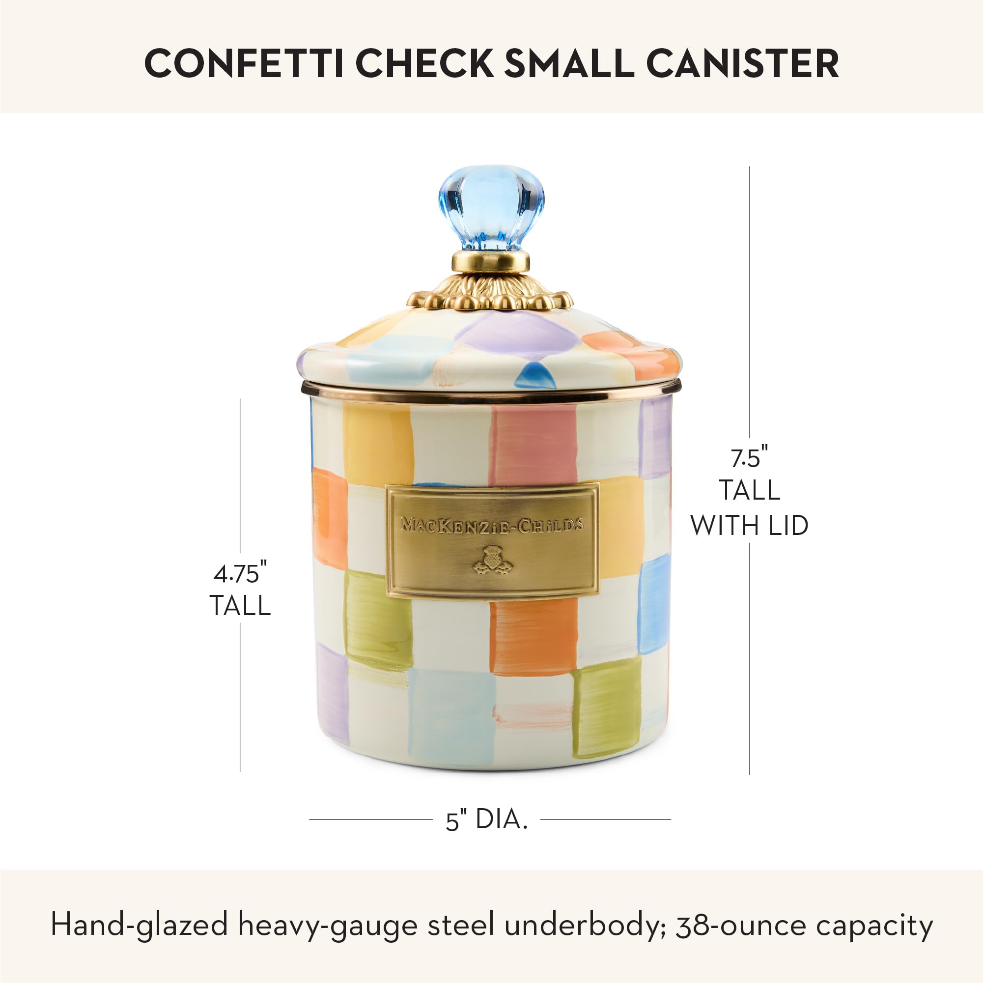 Amazon.com: MACKENZIE-CHILDS Enamel Canister, Small, Confetti