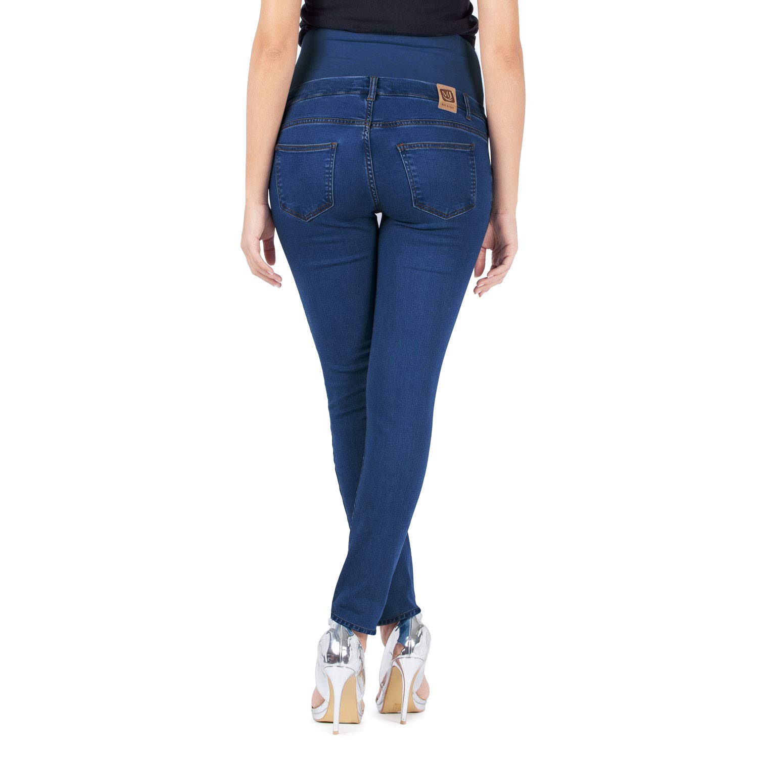 Milano - Jeans Premaman Donna Basic, Super Elasticizzato e Comodo, Pantaloni Skinny, Abbigliamento per Ogni Fase della Gravidanza