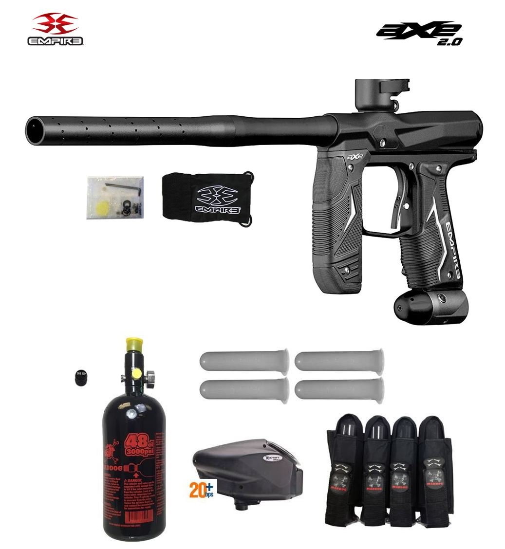 Maddog Empire Axe 2.0 Advanced Paintball Gun Package - Dust Black