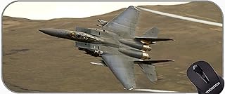 Yanteng Mousepad grande com tecido texturizado premium, F-15 Eagle Jet Fighter Mousepad de borracha antiderrapante  