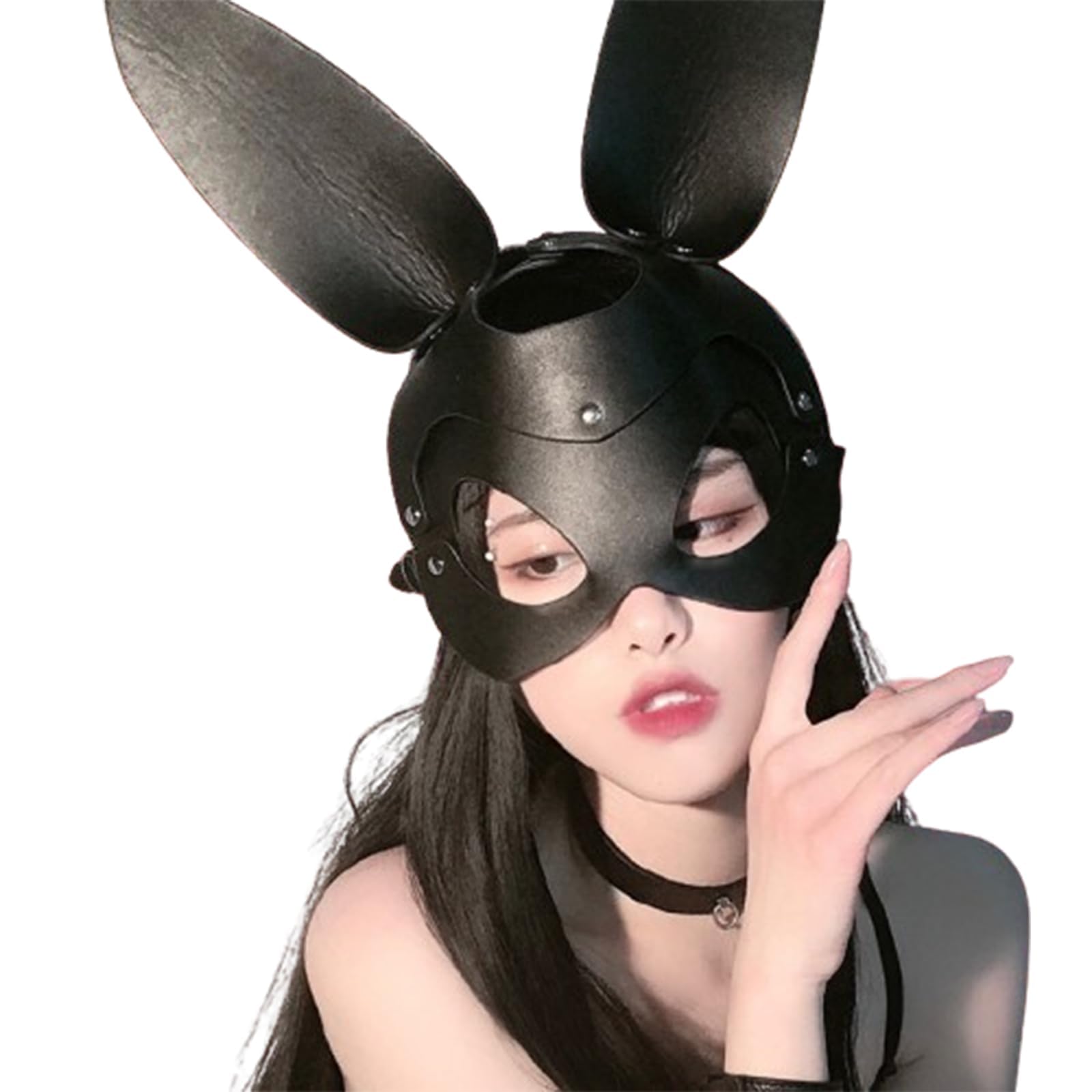 PIYAEIE Halloween Bunny Mask for Women Punk Cosplay Masks Cocktail Nightclub and Dance Party Masks for Halloween Cosplay Costume Party Festival Accessories - Image 2