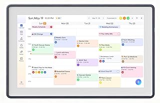 15.6 Inch Digital Family Calendar Organizer, Wall-Mountable and Tabletop Design, Smart Schedule Planner with Photo Frame Function, Grey