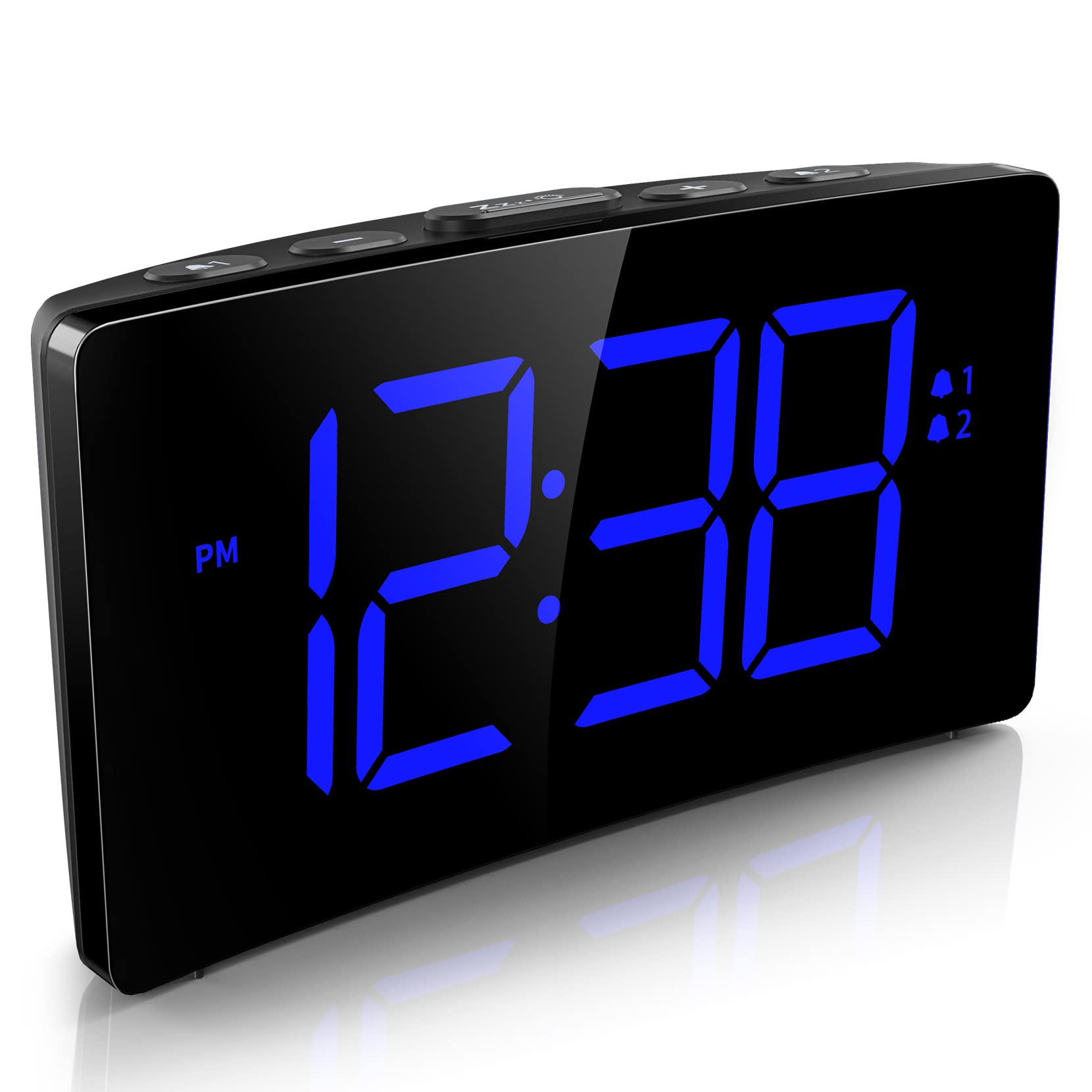 Buy Alarm Clocks for Bedrooms with Large Digit, Dual Alarms and 3 Ringtones, Bedside Clocks for