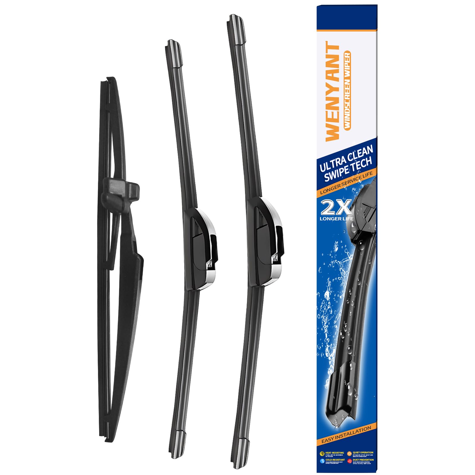 Wenyant Windshield Wiper Blades for My Car Original Equipment Automotive Replacement Compatible with Subaru Crosstrek Impreza 2018~2021 Front and Rear Wiper Blades Set - 26"/16"/12"(Set of 3) — view 10