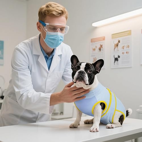 Miniatura 102 de Kuoser Traje de recuperación para perros y gatos después de la cirugía, camisa profesional de recuperación de mascotas, vendajes para heridas