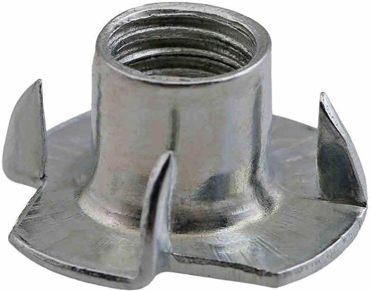 CHATROOM 50pcs M3 M4 M5 M6 M8 M10 M12 Zinc Plated Four Claws Nut Speaker Nut T-nut Blind Pronged Tee Nut Furniture Hardware (Color : 50pcs, Size : M12)
