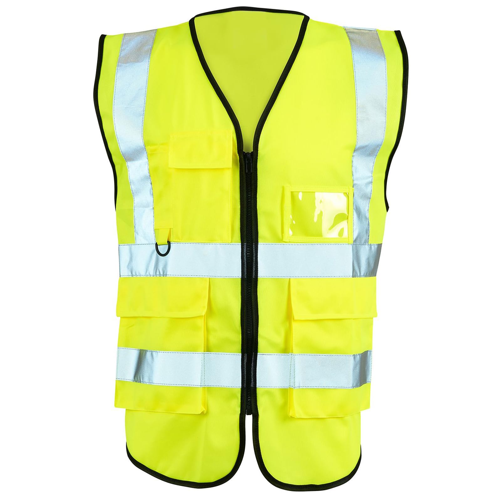 Expert Workwear Hi Vis Viz Zipped Executive Vest High Visibility Two Tone Reflective Safety Waistcoat Jacket Mobile Phone Pocket & ID Holder — image 1