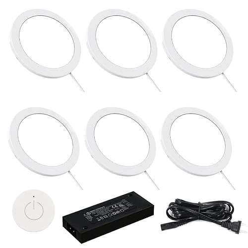 Miniatura 1 de VST Mini panel de iluminación para debajo del gabinete, 6 unidades de 3.94 pulgadas, 12 V 2.5 W (total 15 W) con interruptor de atenuación