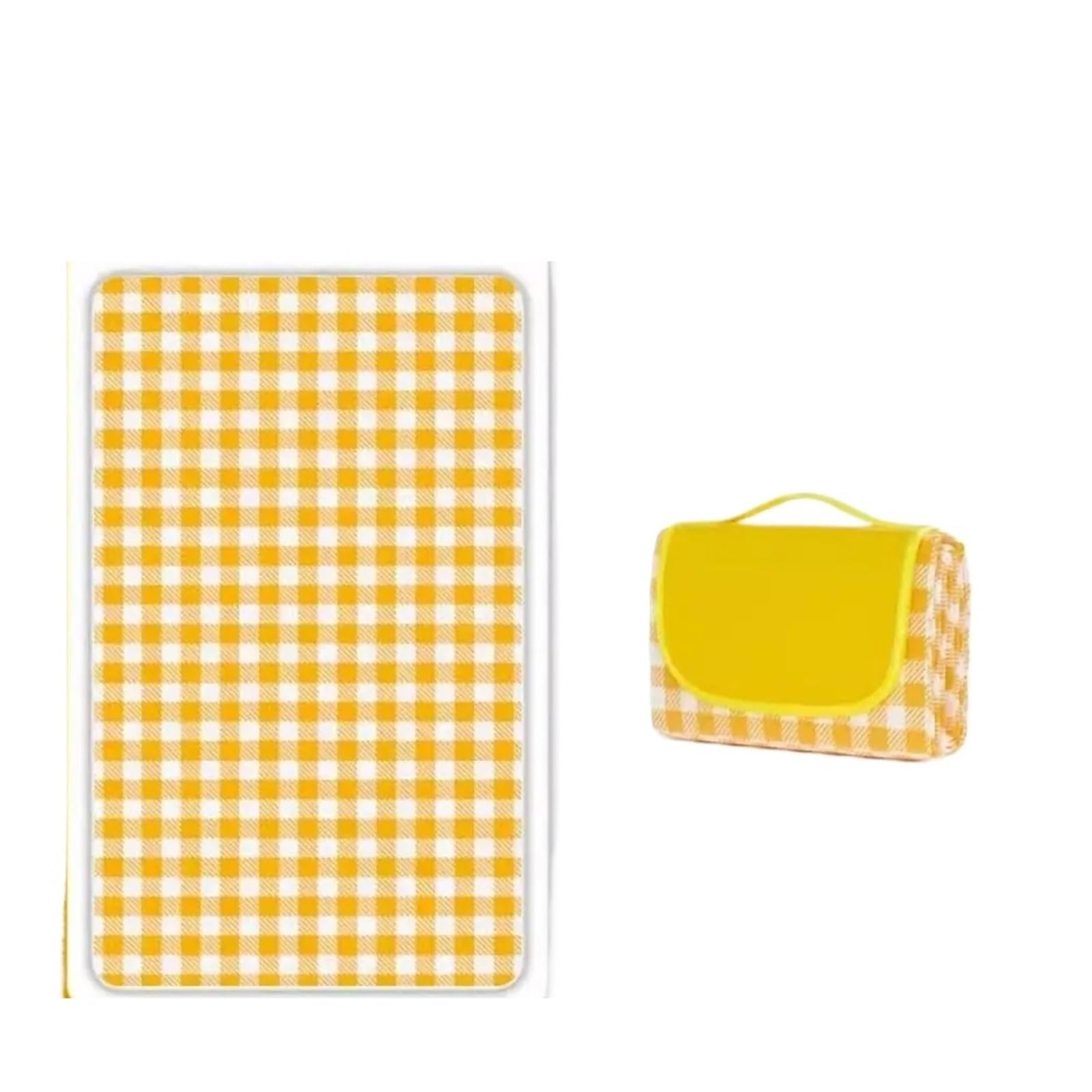 Couverture Pique Nique Tapis de Pique-Nique Portable, Pliable, épais, imperméable, résistant à l'humidité, idéal for la Plage ou Le Camping(Yellow-200x200cm)
