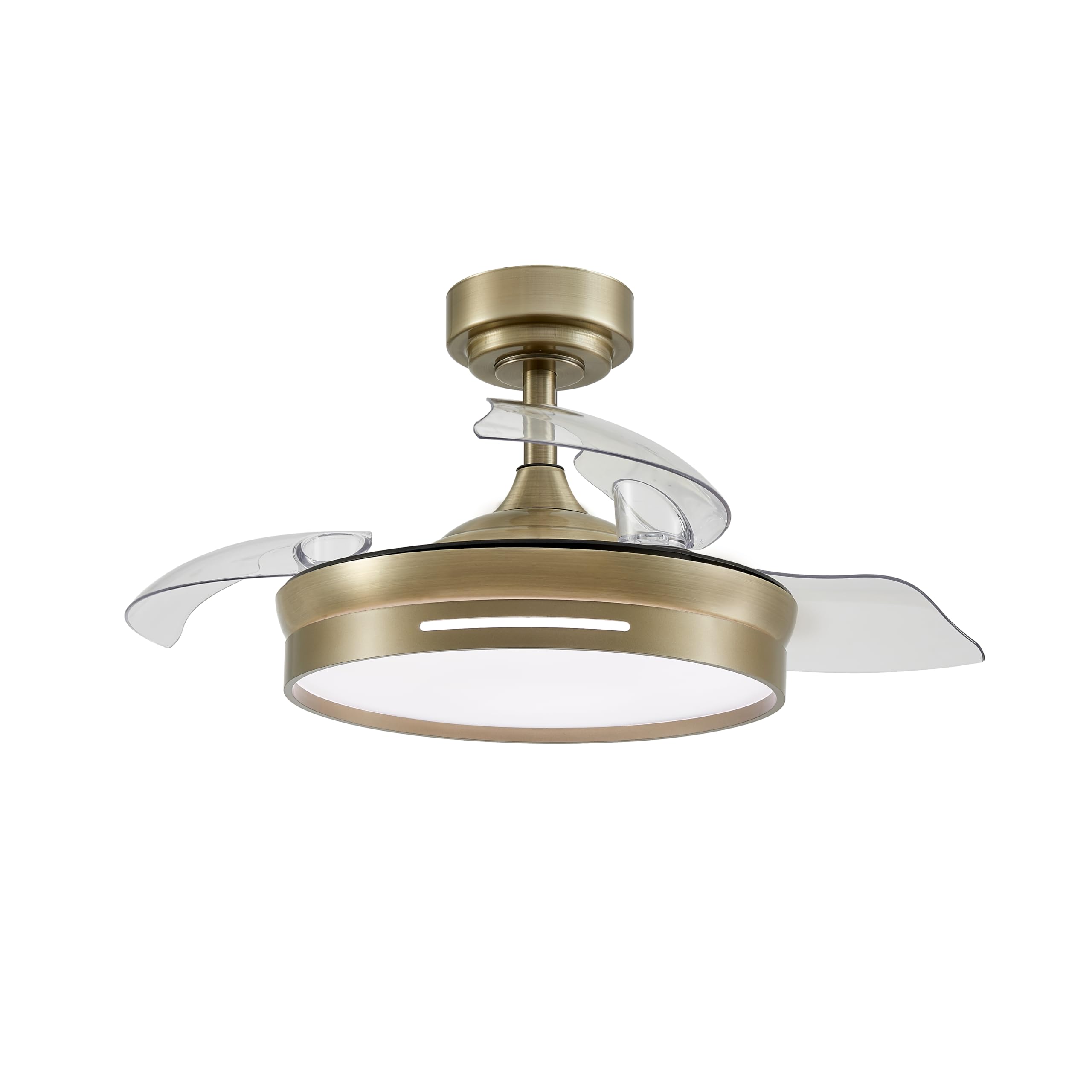 Ventilador DC 48W, 3 aspas, 6 velocidades, 4800 lm, 3000-4000-6000K, control remoto, memoria y temporizador para climatización eficiente.