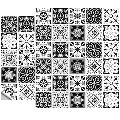 DKDDSSS Stickers Carrelage Cuisine, 40pcs Stickers Carreaux Autocollant, Stickers Carreaux Muraux, pour Cuisine Salle de bains,Effet mosaique