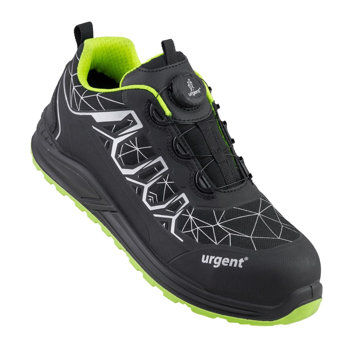 Sportliche Sicherheitsschuhe URG 254 S3S SR FO Arbeitsschuhe mit Kunststoffkappe Herrenschutzschuhe Arbeitssnaker mit BOA Verschluss und Reflektierende Elemente