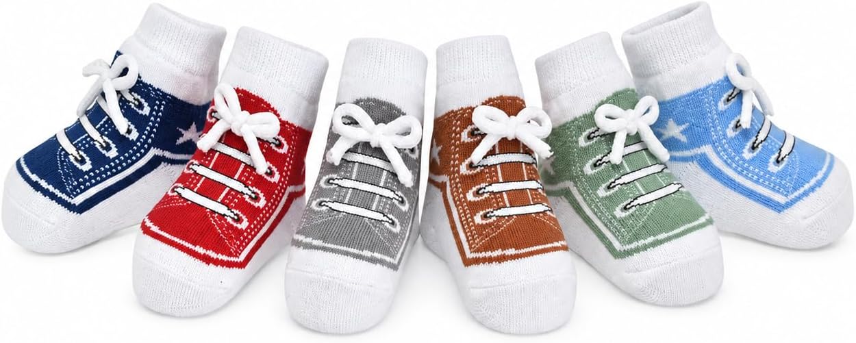 Baby Emporio Baby Socks – Kool Kids & Hikers – Shoe Look Collection – Gift Packaged – Non-Slip Infant & Toddler Socks