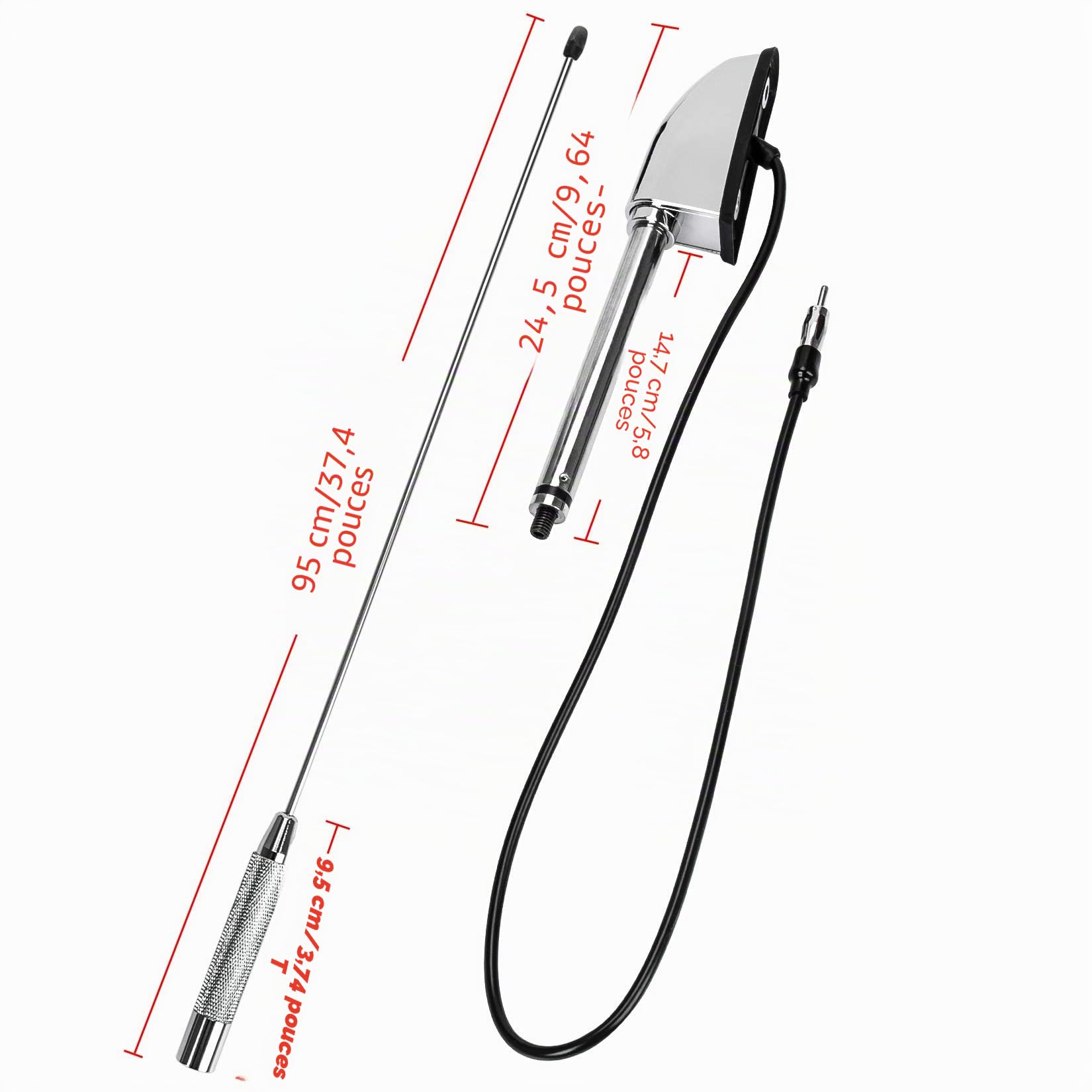 Kit D'antenne de Moto, PSLER FM / AM Réception Radio Aérienne pour Goldwing GL1800 GL1500 2001-2017