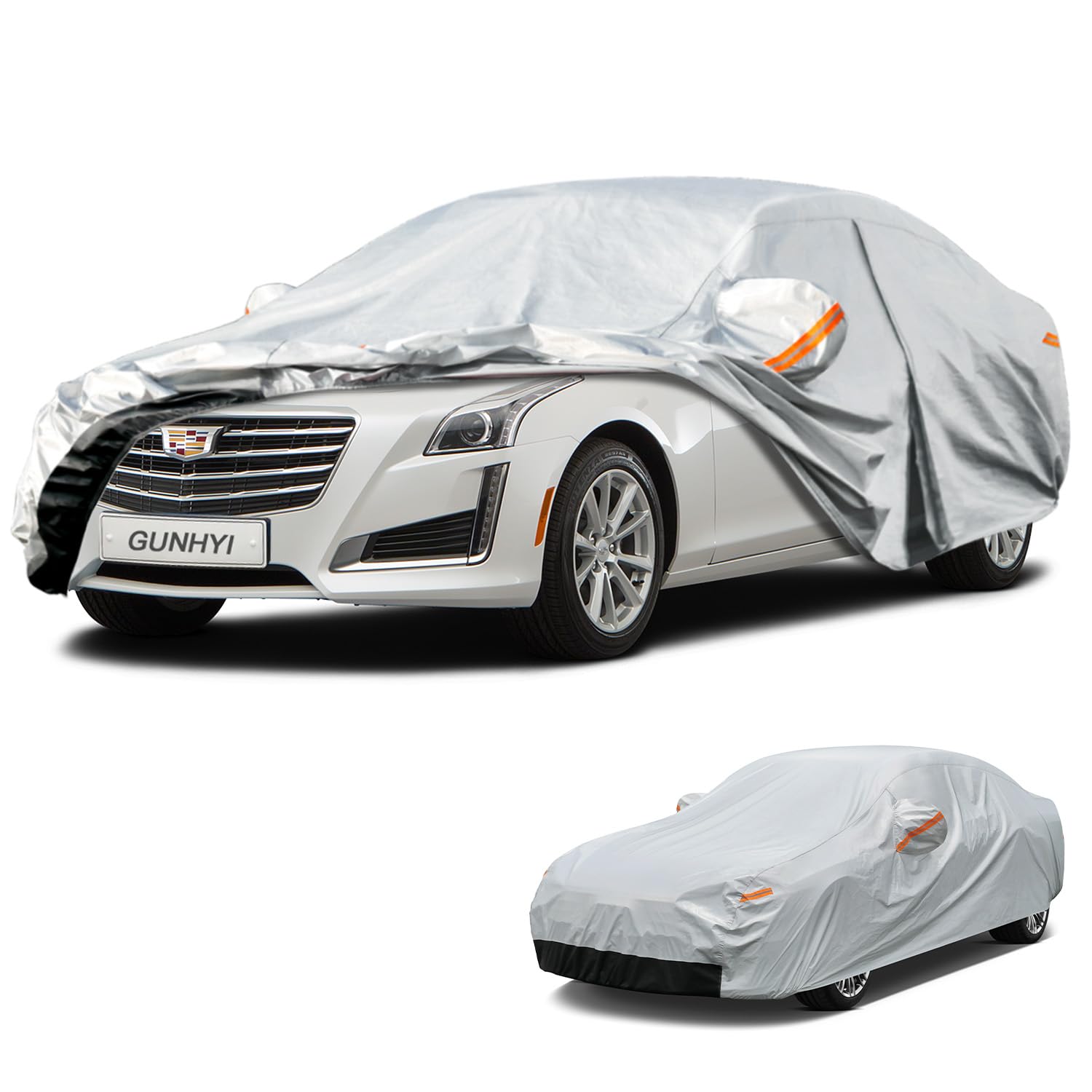 GUNHYI 6 Layer Car Cover Custom Fit Cadillac CTS (2003-2019) Waterproof All Weather, Heavy Duty Outdoor Snow Sun Rain Uv Protection (Ships from US Warehouse, Delivery 3-8 Days)