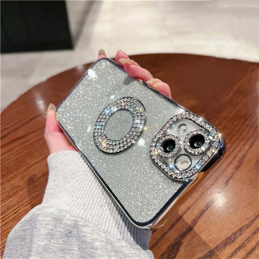 Funda de revestimiento cuadrado de diamantes para iPhone 13 14 7