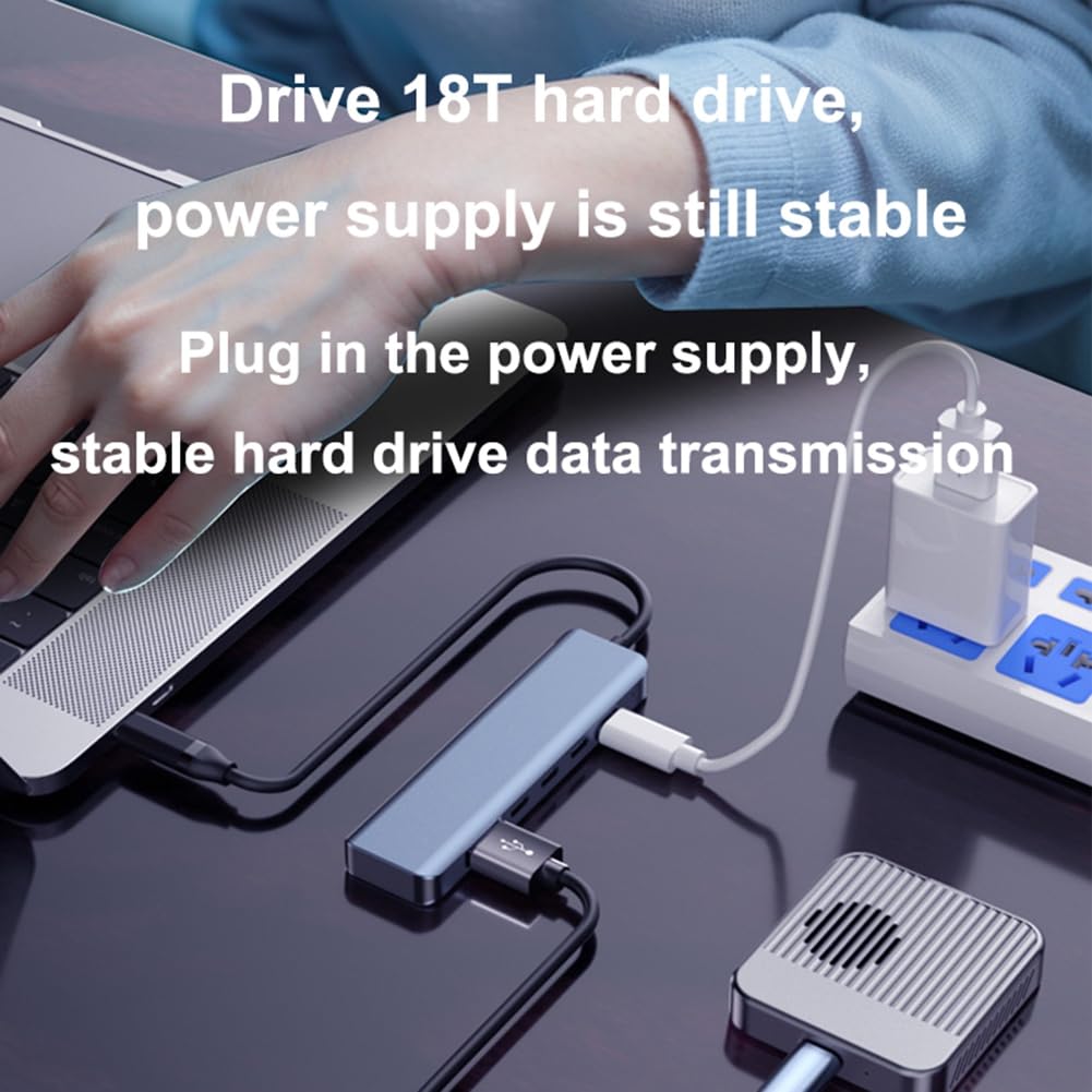 Hub USB-C 6 in 1 con modalità Alt DP Type-C, Dotato di Uscita Video Duale HDTV 4K/60Hz, velocità di Trasferimento Dati USB3.2 Gen2 10Gbps e Ricarica PD da 100W.