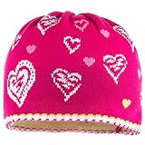 Waschbar bei 30°C maximo Mädchen Mütze Strickmütze pink mit Herzen, Sommer-Mädchen-Kindermütze (49)