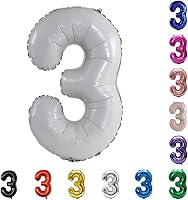 Vista 7 de YPSelected Globo de aluminio grande de 32 pulgadas con número de helio, cumpleaños, boda, fiesta, 0-9 (azul bebé, 2)