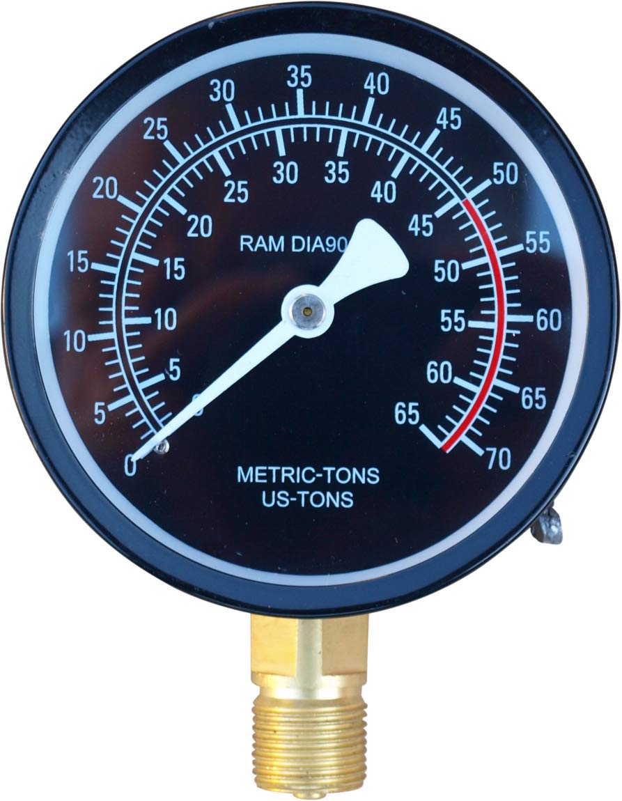 Carmax Ensemble de presse d'atelier 50T avec pompe hydraulique à double entraînement, vérin hydraulique et manomètre