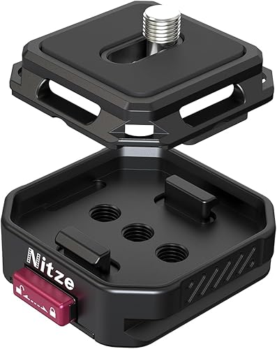 Nitze Placa de liberación rápida, trípode de montaje de liberación rápida, con placa tipo Arca, bloqueo antiapagado, carga útil máxima de 22 libras